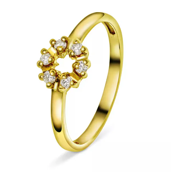 EC 1914 Ring i gult gull med diamanter 0,12ct tw.si.